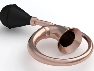 Vintage Vehicle Horn Copper 02 3D model