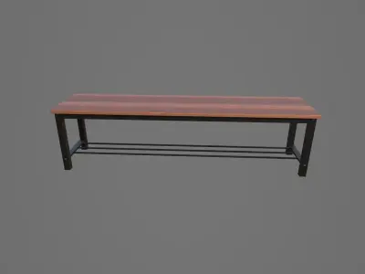 Bench Low-poly 3D model 18