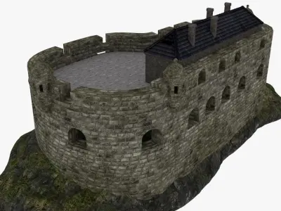 Coastal defense fort 3D model
