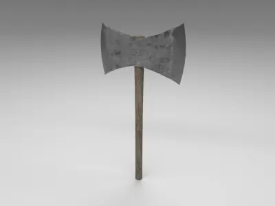 Medieval battle axe 1 Free low-poly 3D model