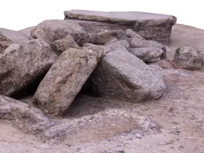 WW2 Destroyed Gun Casemate - Low and High Poly Versions Low-poly 3D model