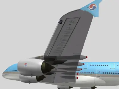 Airbus A-380 Korean Air 3D model