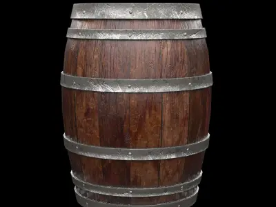 Barrel Gameredy PBR 3D model