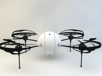Drone with wheels Low-poly 3D model