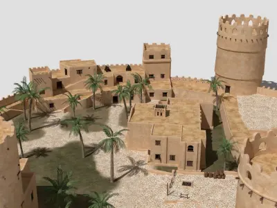  ancient desert fort 3D model