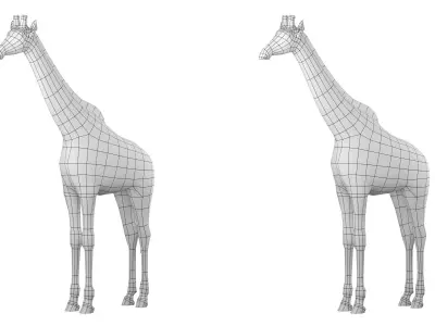 Giraffe Animal Base Mesh 3D model