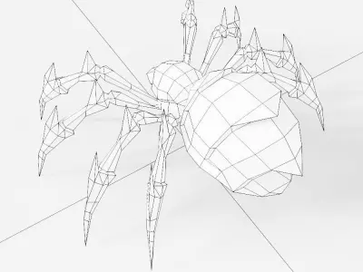 Spider toon 3d model  Low-poly 3D model
