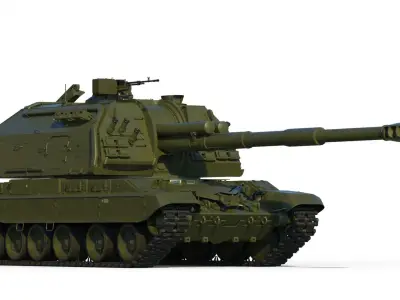Msta-S 2S19 Self-propelled howitzer 3D model