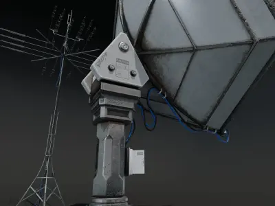 Satellite Antenna part2 Low-poly 3D model