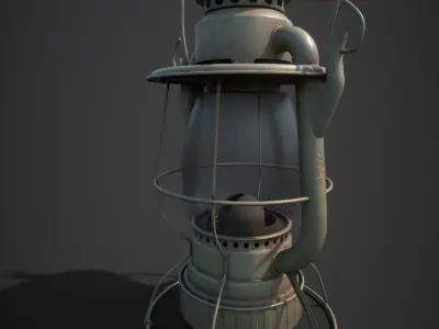 Old Kerosene Lantern Low-poly 3D model