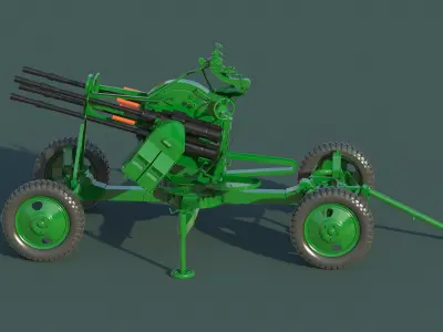 ZPU-4 machine gun 3D model