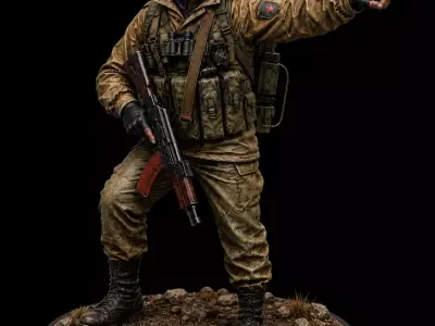 Battlefield Squad Leader STL Modern Military Miniature Model 3D print model