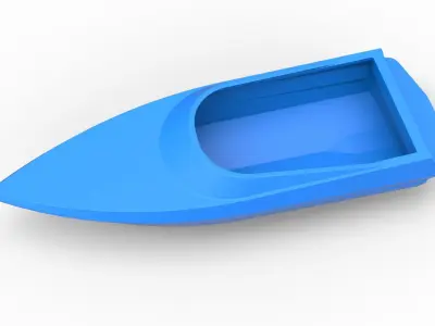 Speed boat hull Version 3 Scale 1 to 25 3D print model
