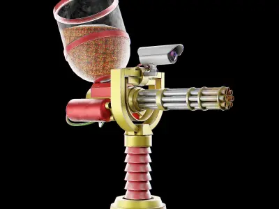 Gummy Bear Turret  Low-poly 3D model