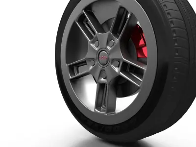AUDI wheels with GOOD YEAR tires Low-poly 3D model