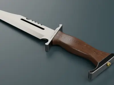 Hunting knife Low-poly 3D model