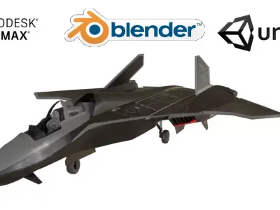 MSF-33 stealth multirole fighter jet 3d model Low-poly 3D model