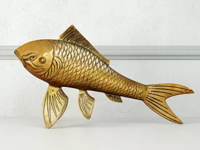 Midcentury Solid Brass Koi Fish 3D model