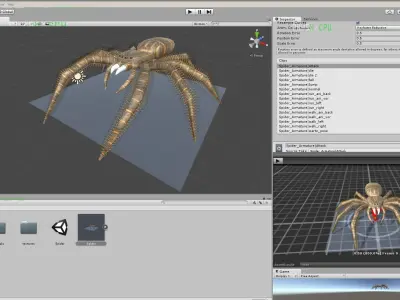 Spider Rigged and Game Ready Low-poly 3D model
