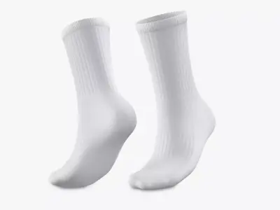 Sport Long Sock On The Foot Low-poly 3D model
