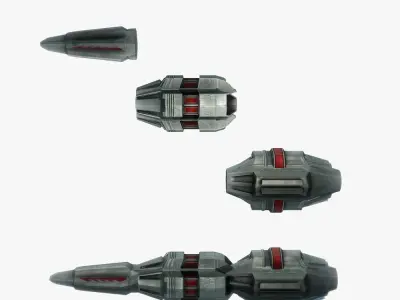 Missile 11 sci-fi low poly Low-poly 3D model