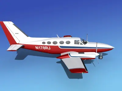 Cessna 414A Chancellor V05 3D model
