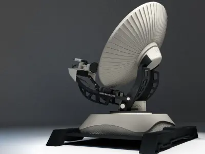 satellite 02 Low-poly 3D model