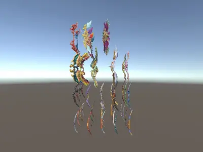Cartoon Fantasy Weapons Bows Low-poly 3D model