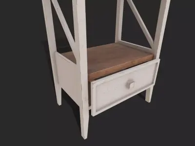 Ladder Shelf Low-poly 3D model