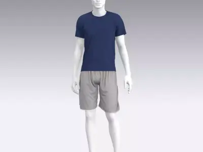PLASDR mannequin wearing shirt and shorts Free 3D model