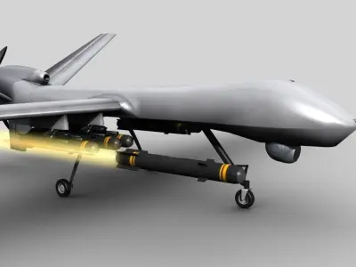MQ 9 UAV Predator Reaper Drone Low-poly 3D model