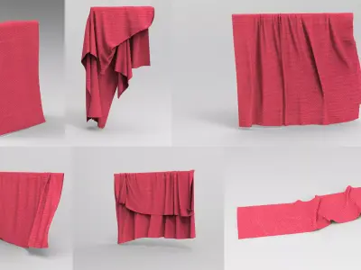 Set 6 in 1 Cloth 4 Low-poly 3D model