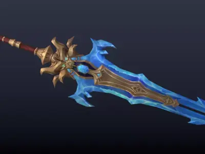 ice Royal Sword Low-poly 3D model