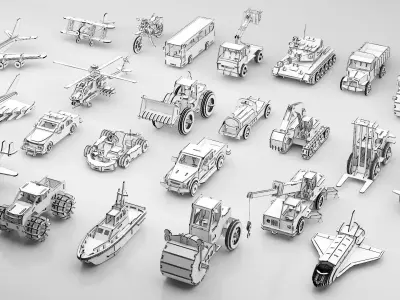 Wooden Toy Collection 3D model