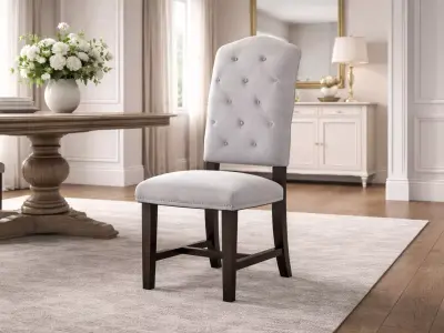 Classic Tufted Upholstered Dining Chair - MorisonDesign 4K PBR Free 3D model
