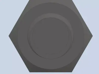 Bolt Partial Thread Hexagonal Head M14x130mm 3D model