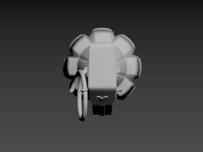 3D wireframe model of a hand grenade Low-poly 3D model
