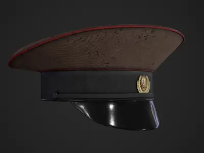 Peaked cap USSR Low-poly 3D model