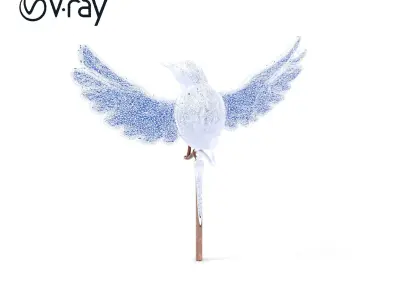 Metallic Bird Sculpture Model Pack Low-poly 3D model