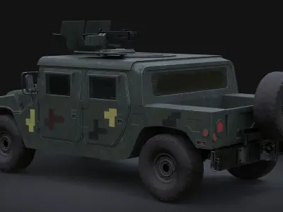 HMMWV military vehicle Low-poly 3D model
