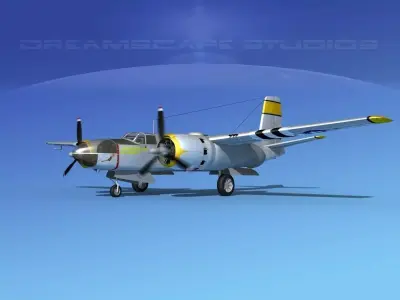 Douglas A-26C Invader V01 USAAF 3D model