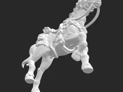 Horse with saddle 2 3D model