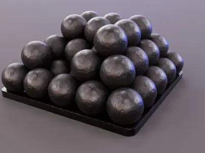 Cannon Ball Stack Low-poly 3D model