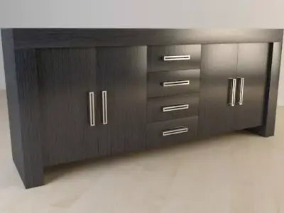 Contemporary Credenza Free 3D model