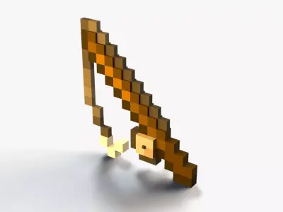 Minecraft Fishing Rod Low-poly 3D model