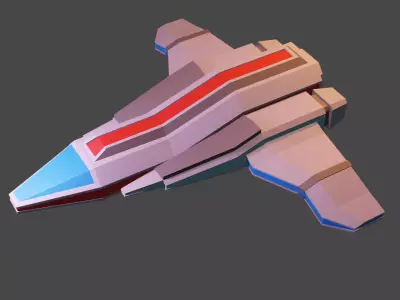 Space ship  Low-poly 3D model