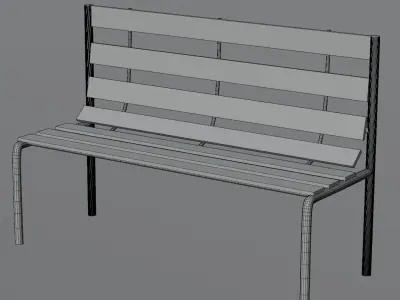 PARK BENCH Low-poly 3D model 12
