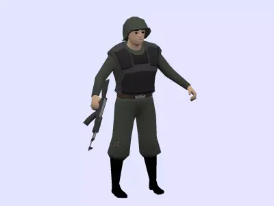 LOW POLY INFANTRY soldier Free low-poly 3D model