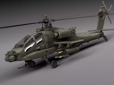 AH-64A Apache Helicopter 3D model