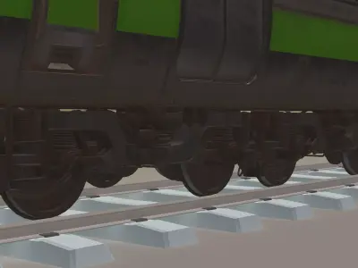 Vintage Station and Train 4K 3D model